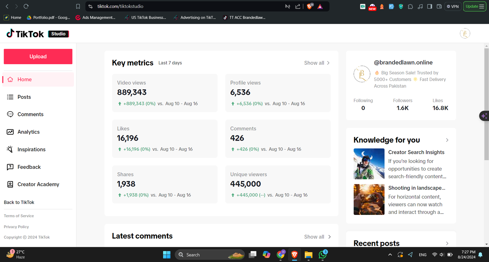 TikTok advertising campaign management.