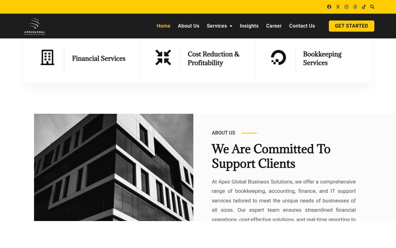 Apex Global Biz website